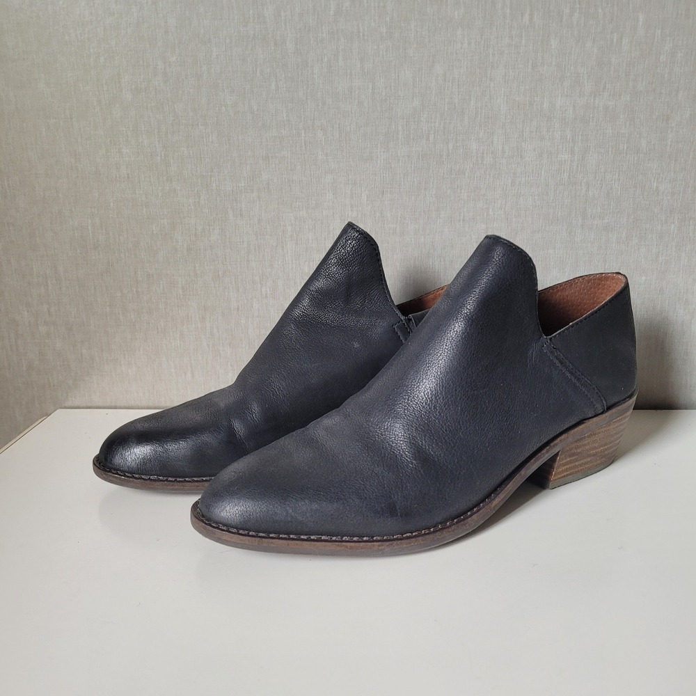 Lucky Brand Basel Booties Womens 9.5 Black Excellent Leather Ankle Shooties Boho